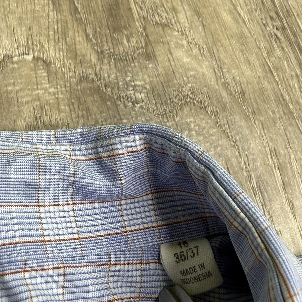 Todd Snyder Dress Shirt Mens Size 16 36/37 Plaid Cotton Spread Collar Business